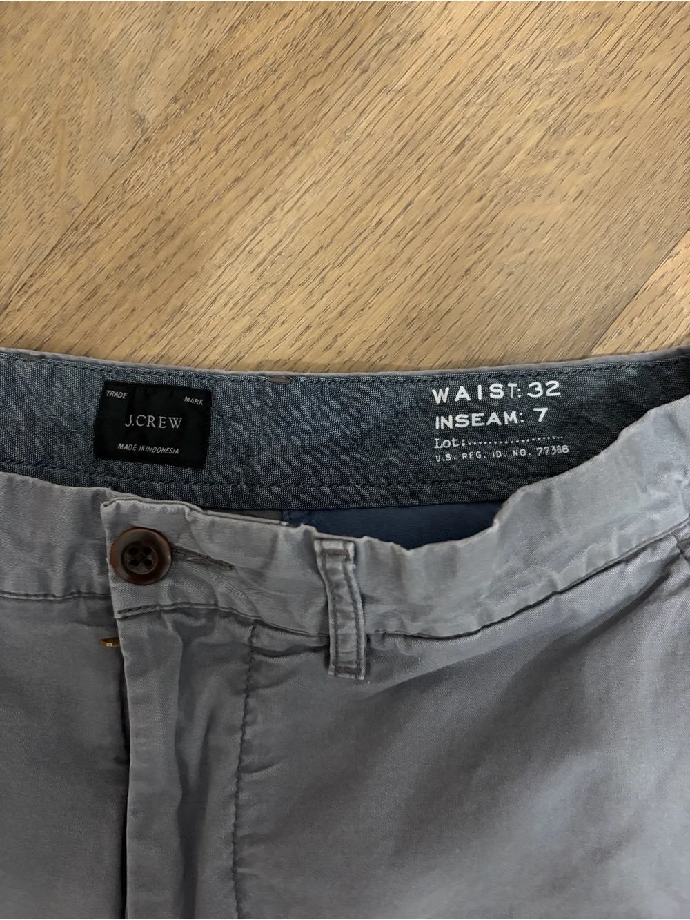 J. Crew Men's Light Gray Flat-Front Chino Shorts